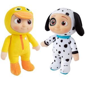 CoComelon JJ Ducky & Puppy 8" Plush Figures 2-Pack - Soft Stuffed Animal Dolls